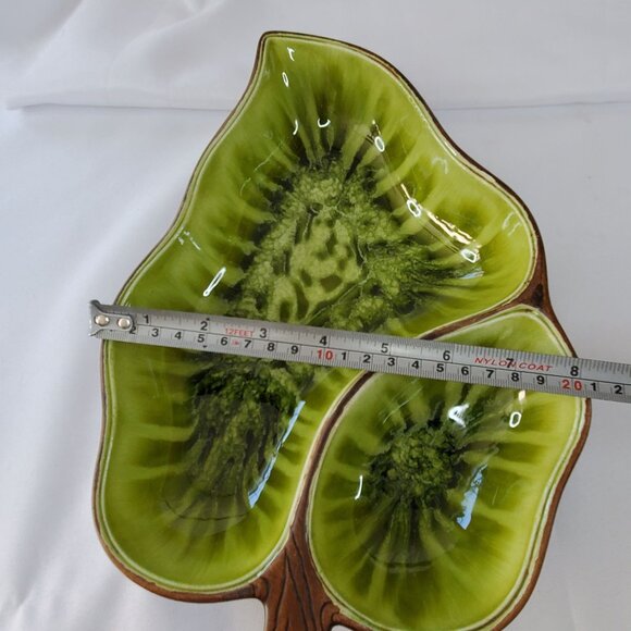 Treasure Craft USA No. 318 Vintage Leaf-Shaped Divided Serving Dish 13" MCM - Picture 10 of 16